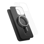 Apple iPhone 16 Pro Kılıf M-safe Şarj Özellikli 600D Aramid Fiber Pitaka Ultra-Slim Classic Serisi Black-Grey Twill Kapak