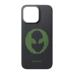 Apple iPhone 16 Pro Kılıf M-safe Şarj Özellikli Lumintex Teknolojili Fosforlu Aramid Fiber Pitaka Tactile Woven Aries Serisi Alien Kapak