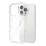 Apple iPhone 16 Pro Kılıf M-safe Şarj Özellikli Şeffaf Sert PC Zore Embos Kapak