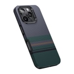 Apple iPhone 16 Pro Kılıf M-safe Şarj Özellikli Karbon Fiber Tasarımlı Benks Aurora ArmorPro Kevlar Kapak
