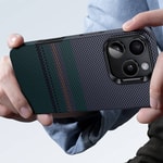 Apple iPhone 16 Pro Kılıf M-safe Şarj Özellikli Karbon Fiber Tasarımlı Benks Aurora ArmorPro Kevlar Kapak