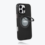 Apple iPhone 16 Pro Kılıf M-safe Şarj Özellikli 360° Standlı Basit Mat Deri Desenli Youngkit Tech Leather Serisi Kapak