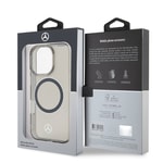Apple iPhone 16 Pro Kılıf Mercedes Benz Orjinal Lisanslı M-safe Şarj Özellikli Saydam Yüzey Silver Ring Kapak