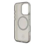 Apple iPhone 16 Pro Kılıf Mercedes Benz Orjinal Lisanslı M-safe Şarj Özellikli Saydam Yüzey Silver Ring Kapak