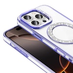 Apple iPhone 16 Pro Kılıf Pırlanta Taş Tasarımlı M-safe Şarj Özellikli Zore Karetta Silikon Kapak