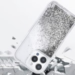 Apple iPhone 16 Pro Kılıf Sıvılı Simli Şeffaf Arka Yüzey Zore Keto Silikon Kapak