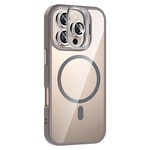 Apple iPhone 16 Pro Kılıf Standlı ve Kamera Lens Hediyeli M-Safe Şarj Özellikli Zore Etro Kapak