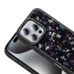 Apple iPhone 16 Pro Kılıf Taşlı ve Simli Tasarım Zore Azra Kapak