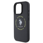 Apple iPhone 16 Pro Kılıf U.S. Polo Assn. Orjinal Lisanslı M-safe Şarj Özellikli Circle ve Double Horse Logolu Deri Kapak
