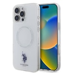 Apple iPhone 16 Pro Kılıf U.S. Polo Assn. Orjinal Lisanslı M-safe Şarj Özellikli IML Double Horse Logolu Ring Kapak
