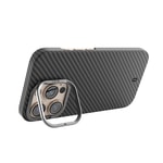 Apple iPhone 16 Pro Kılıf Wiwu DCC-206 M-safe Şarj Özellikli Kamera Standlı Aramid Fiber Tasarım Kapak