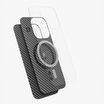 Apple iPhone 16 Pro Kılıf Wiwu DCC-206 M-safe Şarj Özellikli Kamera Standlı Aramid Fiber Tasarım Kapak