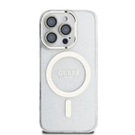 Apple iPhone 16 Pro Max Guess Orjinal Lisanslı 3'lü Aksesuar Seti IML Baskılı Simli Glitter Kılıf + Ekran Koruyucu + Lens Koruyucu