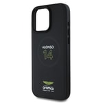 Apple iPhone 16 Pro Max Kılıf Aston Martin Orjinal Lisanslı M-safe Şarj Özellikli PU Deri Alonso 14 Baskılı Kapak