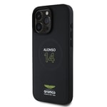 Apple iPhone 16 Pro Max Kılıf Aston Martin Orjinal Lisanslı M-safe Şarj Özellikli PU Deri Alonso 14 Baskılı Kapak