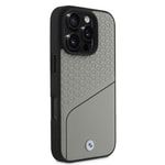 Apple iPhone 16 Pro Max Kılıf BMW Orjinal Lisanslı M-safe Şarj Özellikli Metal Logolu Dokulu ve Çizgili Deri Kapak