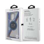 Apple iPhone 16 Pro Max Kılıf BMW Orjinal Lisanslı M-safe Şarj Özellikli M Logolu Üç Renk Çizgili Motorsport Circle Kapak