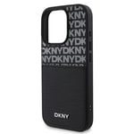 Apple iPhone 16 Pro Max Kılıf DKNY Orjinal Lisanslı Kartlıklı 3D Yazılı Repeat Texture Pattern Kapak
