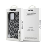 Apple iPhone 16 Pro Max Kılıf DKNY Orjinal Lisanslı M-safe Şarj Özellikli 3D Yazılı Grid Pattern Kapak
