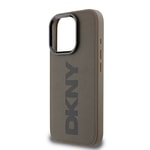 Apple iPhone 16 Pro Max Kılıf DKNY Orjinal Lisanslı M-safe Şarj Özellikli PU Deri Plain Kapak