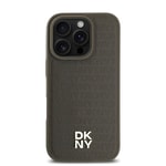 Apple iPhone 16 Pro Max Kılıf DKNY Orjinal Lisanslı M-safe Şarj Özellikli 3D Yazılı Repeat Pattern Kapak