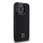 Apple iPhone 16 Pro Max Kılıf DKNY Orjinal Lisanslı M-safe Şarj Özellikli Metal Logolu PU Deri Plain Kapak