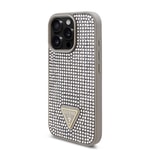 Apple iPhone 16 Pro Max Kılıf Guess Orjinal Lisanslı Taşlı Arka Yüzey Üçgen Logolu Kapak