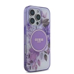 Apple iPhone 16 Pro Max Kılıf Guess Orjinal Lisanslı M-safe Şarj Özellikli Flower Tonal Circle Kapak