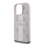 Apple iPhone 16 Pro Max Kılıf Guess Orjinal Lisanslı M-safe Şarj Özellikli 4G Şerit Tasarımlı Printed Kapak