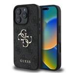 Apple iPhone 16 Pro Max Kılıf Guess Orjinal Lisanslı PU Deri 4G Desenli Metal Büyük 4G ve Yazı Logolu Kapak