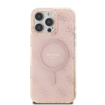 Apple iPhone 16 Pro Max Kılıf Guess Orjinal Lisanslı M-safe Şarj Özellikli IML Baskılı Klasik Logolu 4G Desenli Kapak