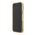 Apple iPhone 16 Pro Max Kılıf Guess Orjinal Lisanslı M-safe Şarj Özellikli Üçgen Logolu Simli Leopar Desenli Kapak