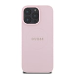 Apple iPhone 16 Pro Max Kılıf Guess Orjinal Lisanslı M-safe Şarj Özellikli Yazı Logolu Grained Kapak