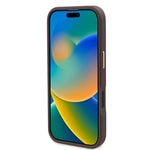 Apple iPhone 16 Pro Max Kılıf Guess Orjinal Lisanslı M-safe Şarj Özellikli 4G Desenli PU Metal Plaka Klasik Logolu Kapak