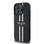 Apple iPhone 16 Pro Max Kılıf Guess Orjinal Lisanslı M-safe Şarj Özellikli 4G Şerit Tasarımlı Printed Kapak