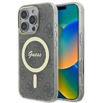 Apple iPhone 16 Pro Max Kılıf Guess Orjinal Lisanslı M-safe Şarj Özellikli Yazı Logolu 4G Desenli Kapak