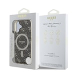 Apple iPhone 16 Pro Max Kılıf Guess Orjinal Lisanslı M-safe Şarj Özellikli IML Baskılı Klasik Logolu 4G Desenli Kapak