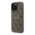 Apple iPhone 16 Pro Max Kılıf Guess Orjinal Lisanslı M-safe Kabartmalı 4G Desenli Yazı Logolu Kapak