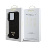 Apple iPhone 16 Pro Max Kılıf Guess Orjinal Lisanslı Taşlı Arka Yüzey Üçgen Logolu Kapak