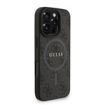 Apple iPhone 16 Pro Max Kılıf Guess Orjinal Lisanslı M-safe Şarj Özellikli PU Deri Bilek Askı İpli Yazı Logolu Kapak