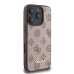 Apple iPhone 16 Pro Max Kılıf Guess Orjinal Lisanslı M-safe Şarj Özellikli Yazı Logolu Peony Kapak
