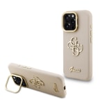 Apple iPhone 16 Pro Max Kılıf Guess Orjinal Lisanslı Grained Yazı Logolu Kamera Standlı Kapak