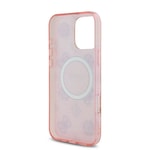 Apple iPhone 16 Pro Max Kılıf Guess Orjinal Lisanslı M-safe Şarj Özellikli IML Peony ve 4G Desenli Klasik Logolu Kapak