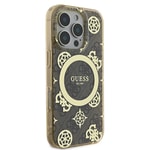 Apple iPhone 16 Pro Max Kılıf Guess Orjinal Lisanslı M-safe Şarj Özellikli IML Peony ve 4G Desenli Klasik Logolu Kapak