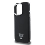 Apple iPhone 16 Pro Max Kılıf Guess Orjinal Lisanslı M-safe Şarj Özellikli Grained Triangle Kapak