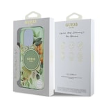 Apple iPhone 16 Pro Max Kılıf Guess Orjinal Lisanslı M-safe Şarj Özellikli Flower Tonal Circle Kapak