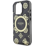 Apple iPhone 16 Pro Max Kılıf Guess Orjinal Lisanslı M-safe Şarj Özellikli IML Peony ve 4G Desenli Klasik Logolu Kapak