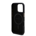 Apple iPhone 16 Pro Max Kılıf Guess Orjinal Lisanslı M-safe Şarj Özellikli 4G Desenli PU Metal Plaka Klasik Logolu Kapak