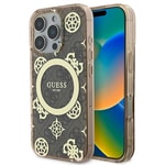 Apple iPhone 16 Pro Max Kılıf Guess Orjinal Lisanslı M-safe Şarj Özellikli IML Peony ve 4G Desenli Klasik Logolu Kapak