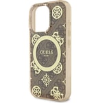 Apple iPhone 16 Pro Max Kılıf Guess Orjinal Lisanslı M-safe Şarj Özellikli IML Peony ve 4G Desenli Klasik Logolu Kapak